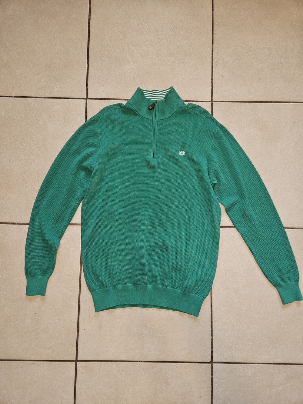Southern Tide Teal Green Quarter-Zip Pullover